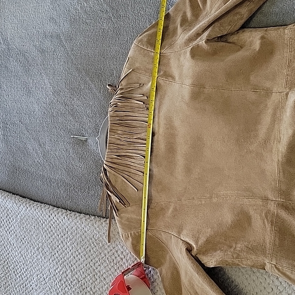 Suede Long Fringe Coat - Picture 3 of 8